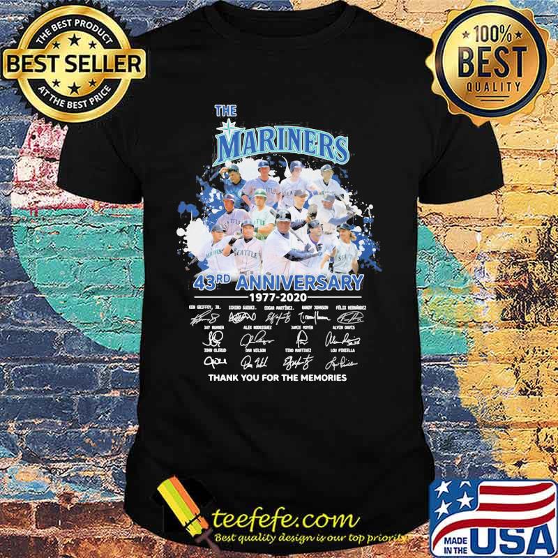 The seattle mariners baseball 43rd anniversary 1977 2020 thank you for the memories signatures shirt