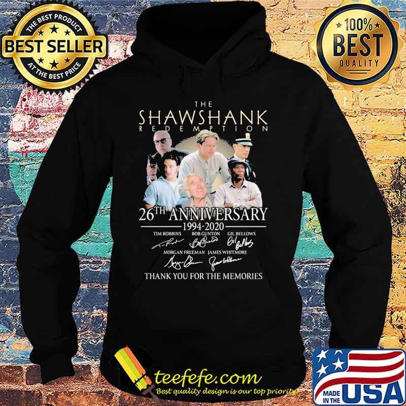 The shawshank redemption 26th anniversary 1994 2020 thank you for the memories signatures s Hoodie The shawshank redemption 26th anniversary 1994 2020 thank you for the memories signatures s Hoodie