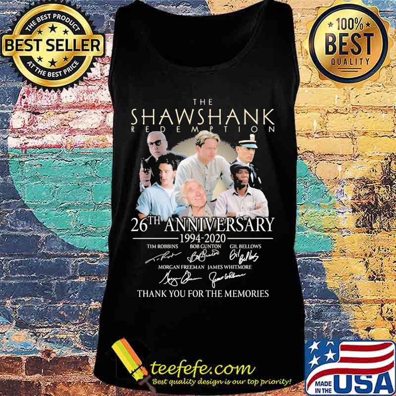 The shawshank redemption 26th anniversary 1994 2020 thank you for the memories signatures s Tank top The shawshank redemption 26th anniversary 1994 2020 thank you for the memories signatures s Tank top