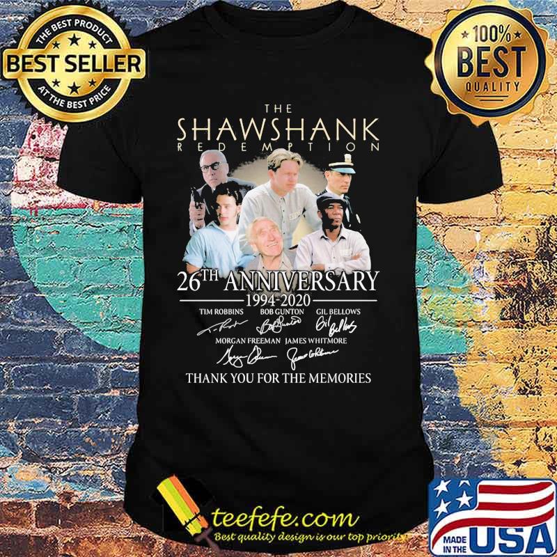 The shawshank redemption 26th anniversary 1994 2020 thank you for the memories signatures shirt