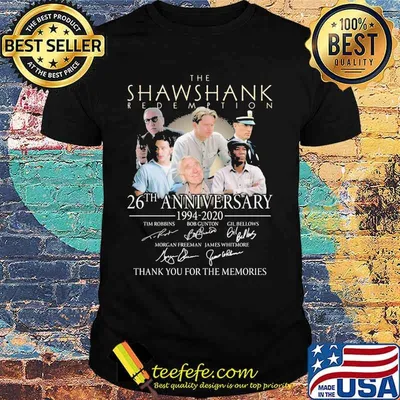 The shawshank redemption 26th anniversary 1994 2020 thank you for the memories signatures shirt