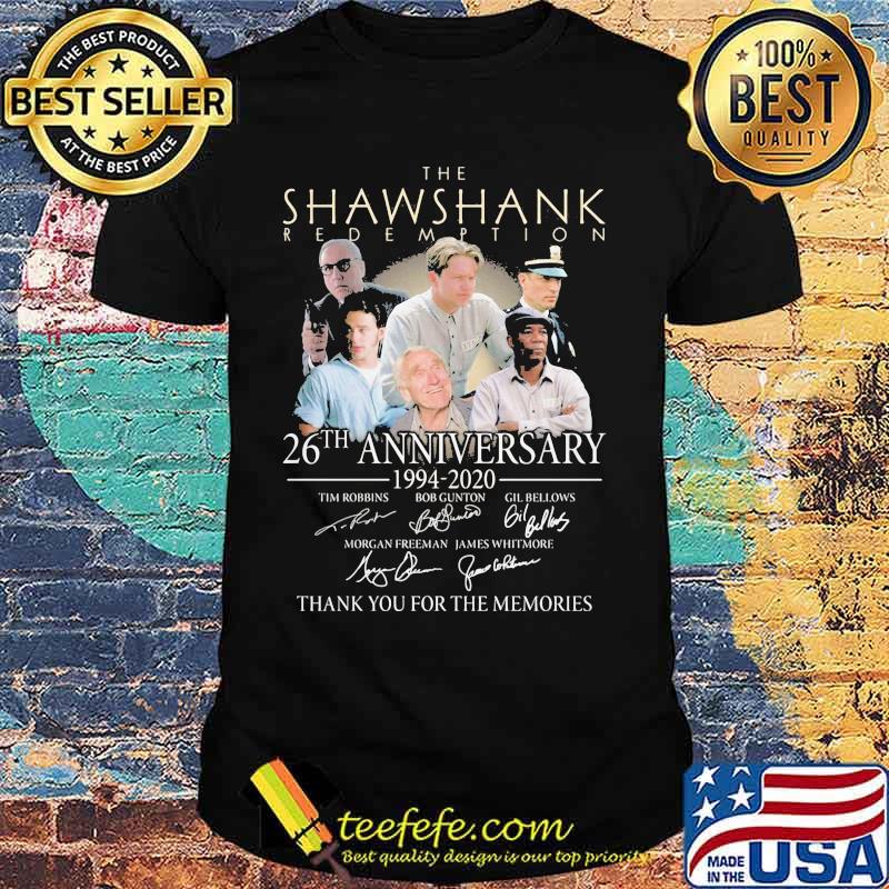 The shawshank redemption 26th anniversary 1994 2020 thank you for the memories signatures shirt The shawshank redemption 26th anniversary 1994 2020 thank you for the memories signatures shirt