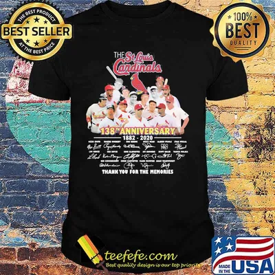 The st. louis cardinals 138th anniversary 1882 2021 thank you for the memories signatures shirt