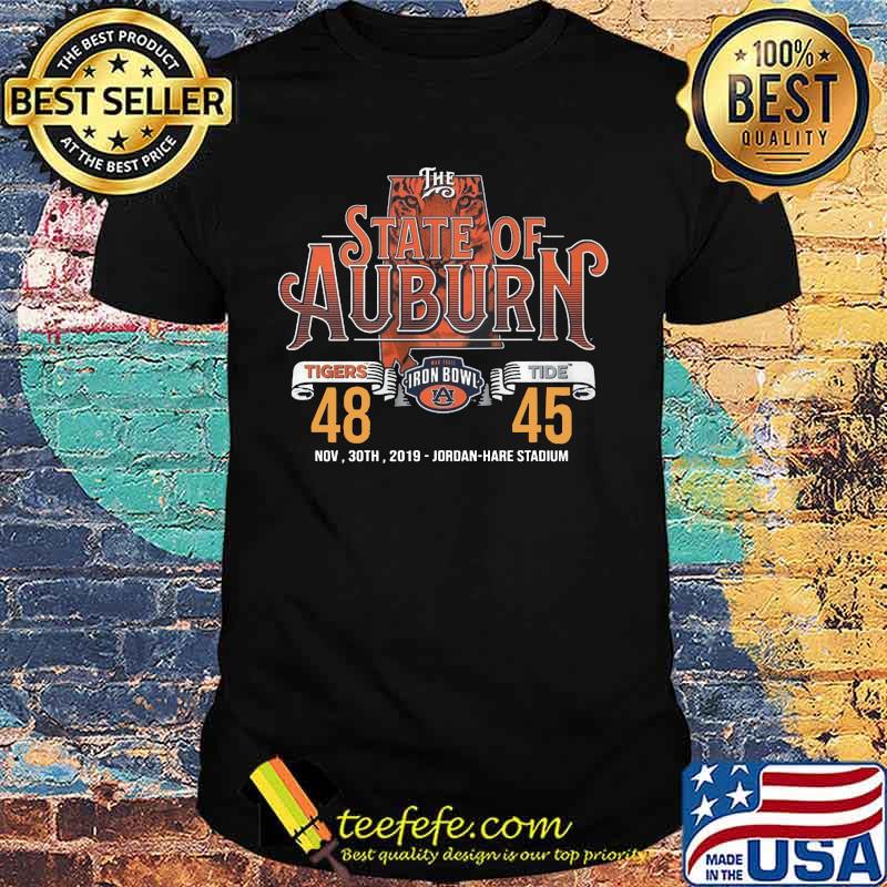 The state of auburn tigers tide iron bowl shirt