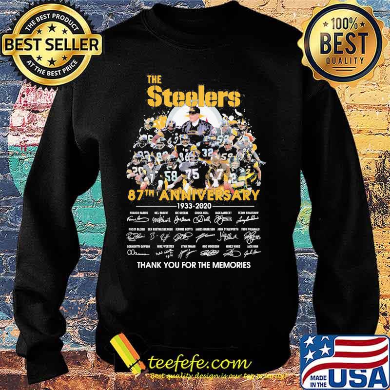The steelers 87th anniversary 1933 2020 thank you for the memories signatures s Sweater The steelers 87th anniversary 1933 2020 thank you for the memories signatures s Sweater