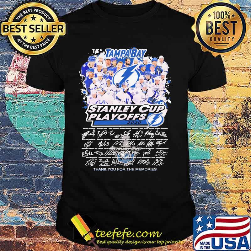 The tampa bay stanley cup playoffs 2020 thank you for the memories signatures shirt