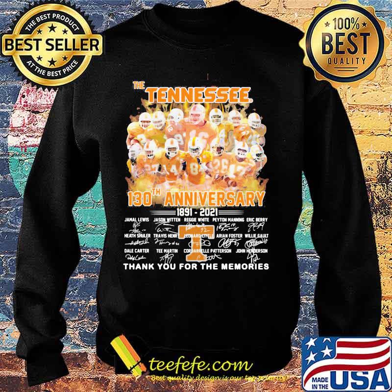 The volunteers tennessee 130th anniversary 1891 2021 thank you for the memories signatures s Sweater The volunteers tennessee 130th anniversary 1891 2021 thank you for the memories signatures s Sweater