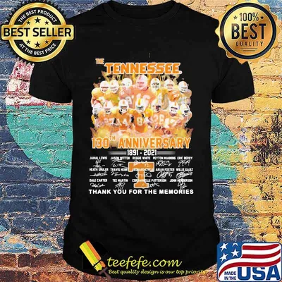 The volunteers tennessee 130th anniversary 1891 2021 thank you for the memories signatures shirt