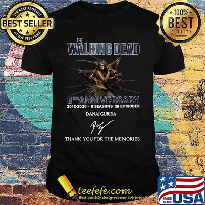 The walking dead 8th anniversary 2012 2020 8 seasons 90 episodes thank you for the memories signature shirt
