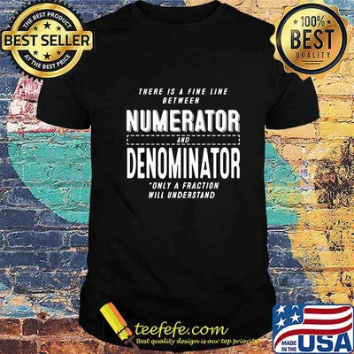 There is a fine line between numerator and denominator only a fraction will understand shirt