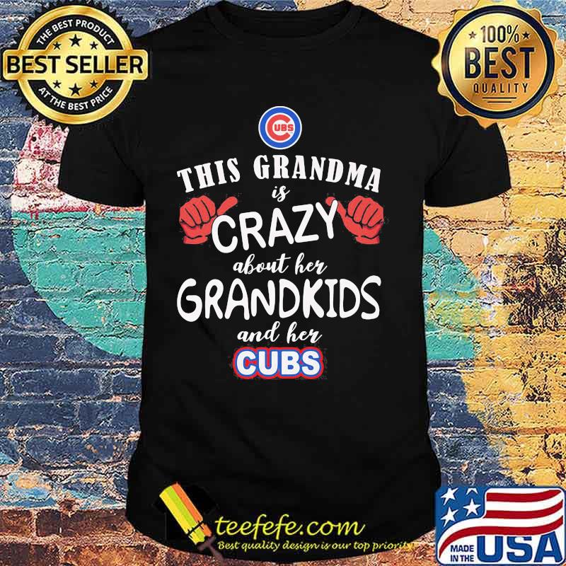 This grandma is crazy about her grandkids and her chicago cubs shirt