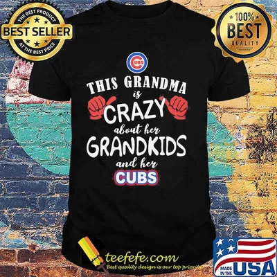 This grandma is crazy about her grandkids and her chicago cubs shirt