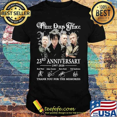 Three days grace 23rd anniversary 1997 2020 thank you for the memories signatures shirt