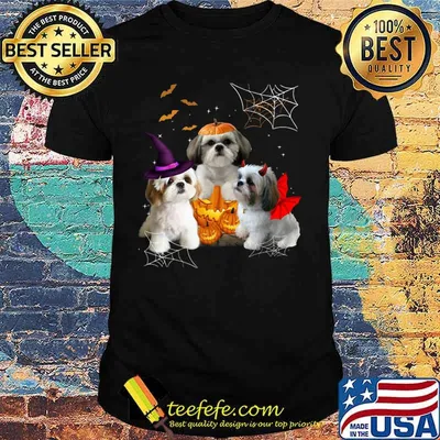 Three Shih - Tzus Dogs Halloween shirt