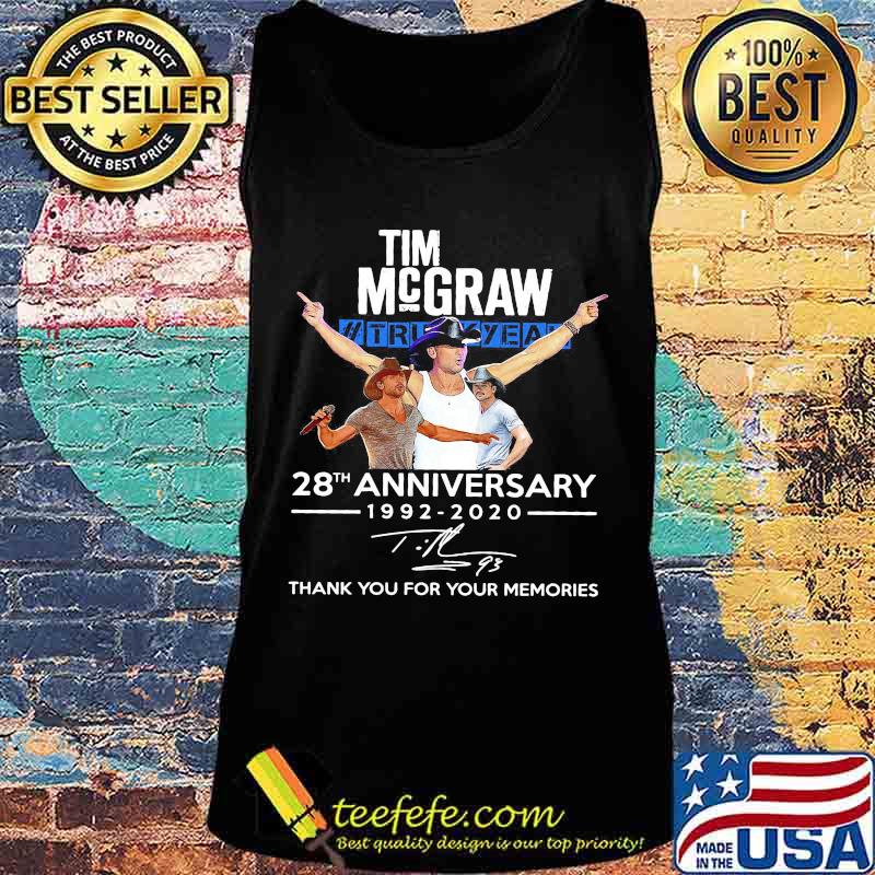 Tim mcgraw 28th anniversary 1992 2020 thank you for the memories signatures s Tank top Tim mcgraw 28th anniversary 1992 2020 thank you for the memories signatures s Tank top