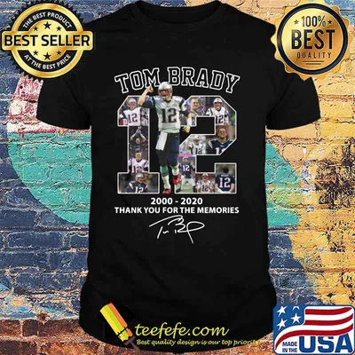 Tom brady 12 2000 2020 thank you for the memories signature shirt