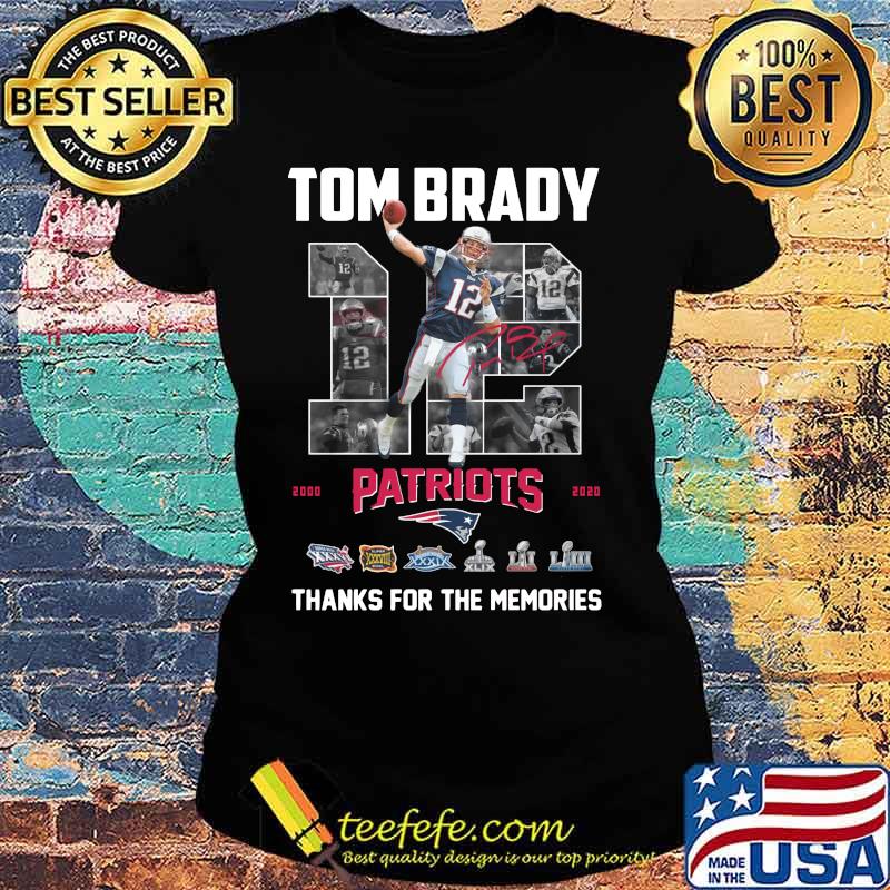 Tom brady 12 new england patriots football 2000 2020 thank you for the memories signature s Ladies tee Tom brady 12 new england patriots football 2000 2020 thank you for the memories signature s Ladies tee