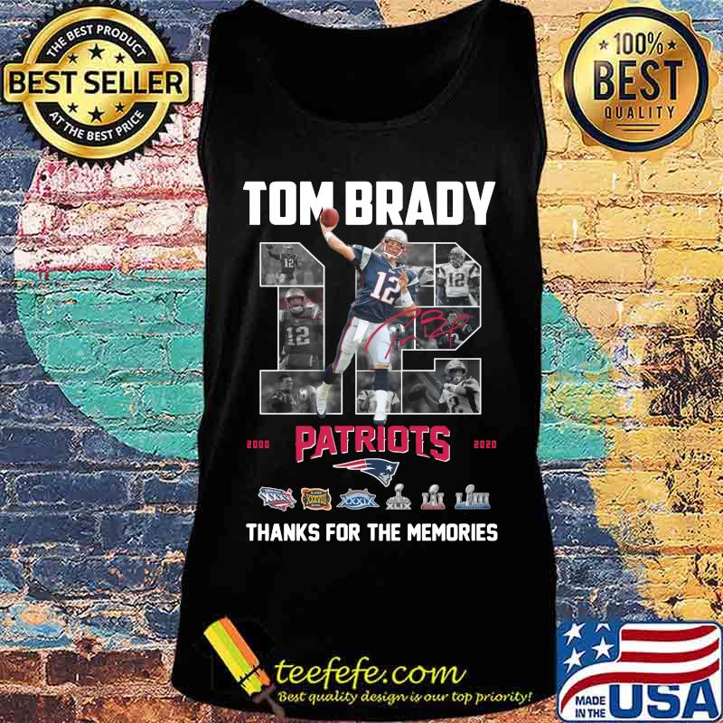 Tom brady 12 new england patriots football 2000 2020 thank you for the memories signature s Tank top Tom brady 12 new england patriots football 2000 2020 thank you for the memories signature s Tank top
