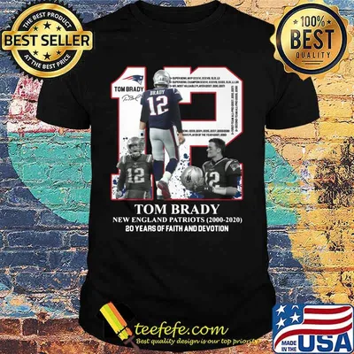 Tom brady 12 new england patriots football team 2000 2020 20 years of faith and devotion signature shirt