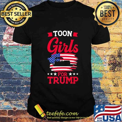 Toon girls for Trump Pontoon Boat American Flag shirt