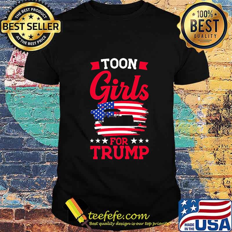 Toon girls for Trump Pontoon Boat American Flag shirt