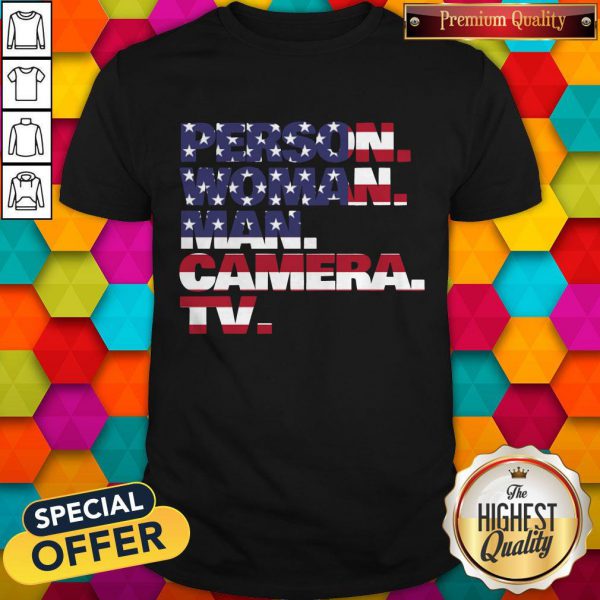 Top Person Woman Man Camera TV Tee Donald Trumps T Shirt Crazy Cognitive Test Word Association Shirt