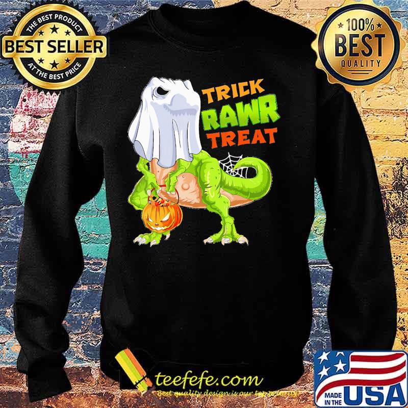TRICK RAWR TREAT DINOSAUR PUMPKIN HALLOWEEN SHIRT Sweater TRICK RAWR TREAT DINOSAUR PUMPKIN HALLOWEEN SHIRT Sweater