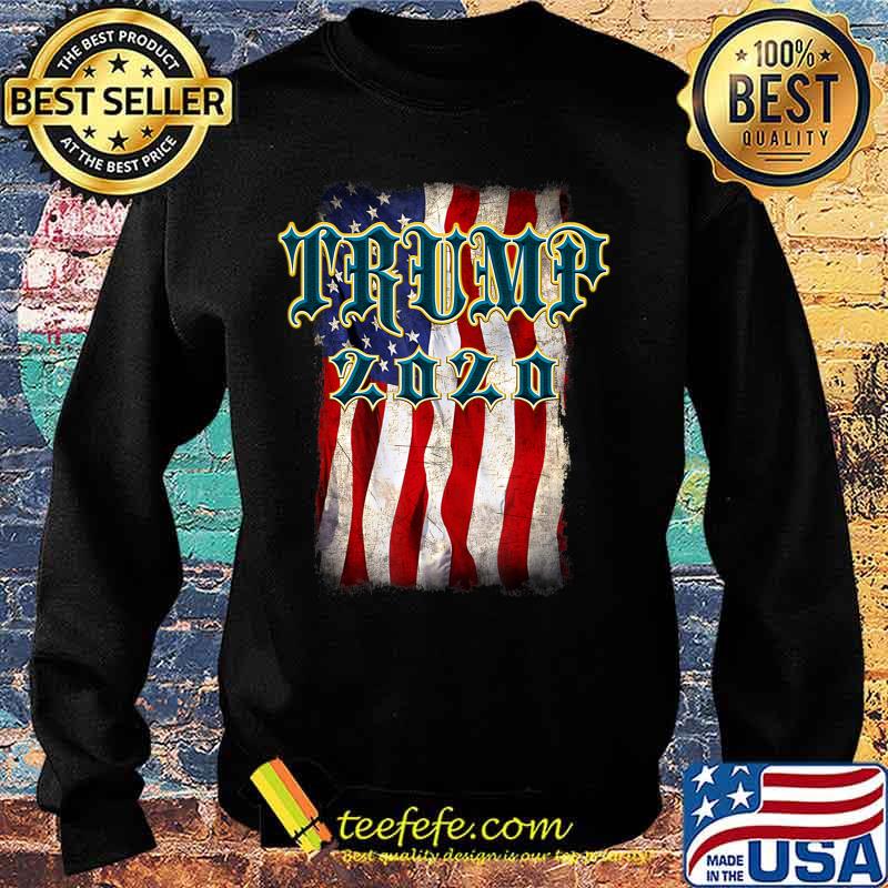TRUMP 2020 American Flag Distressed T-Shirt Sweater TRUMP 2020 American Flag Distressed T-Shirt Sweater