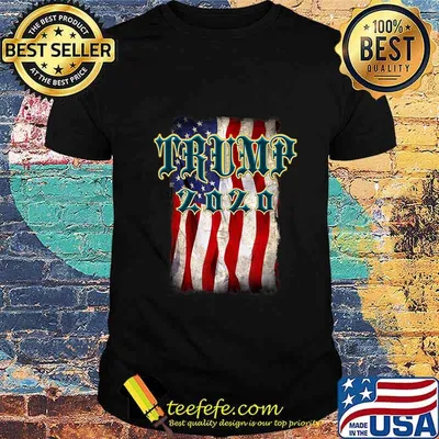 TRUMP 2020 American Flag Distressed T-Shirt