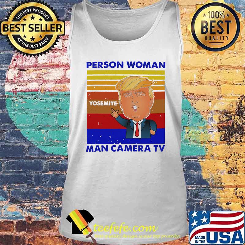 Trump person woman yosemite man camera tv vintage retro s Tank top Trump person woman yosemite man camera tv vintage retro s Tank top