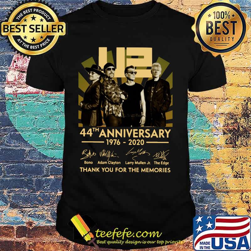 U2 44th anniversary 1976 2020 thank you for the memories signatures shirt