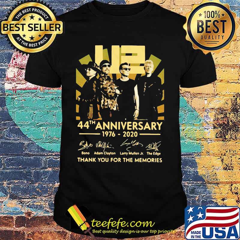 U2 44th anniversary 1976 2020 thank you for the memories signatures shirt