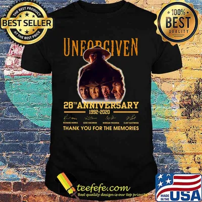 Unforgiven 28th anniversary 1992 2020 thank you for the memories signatures shirt