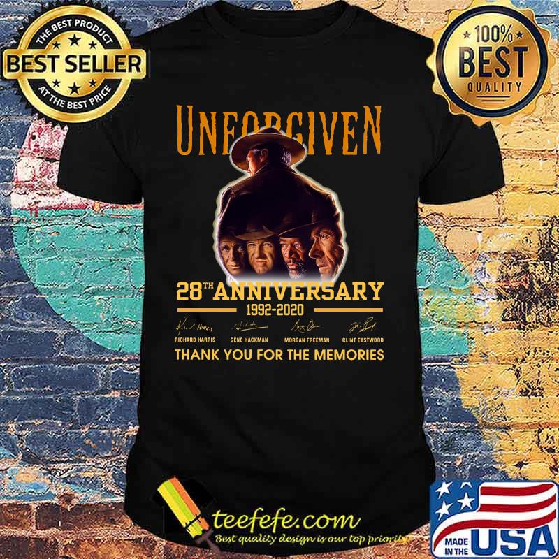 Unforgiven 28th anniversary 1992 2020 thank you for the memories signatures shirt