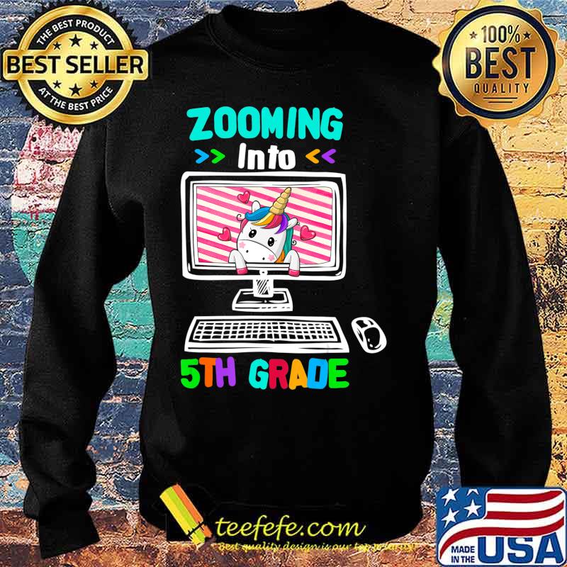 Unicorn Virtual Back to School Zooming Into 5th Grade T-Shirt Sweater Unicorn Virtual Back to School Zooming Into 5th Grade T-Shirt Sweater