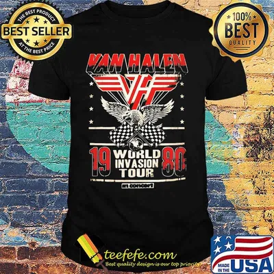 Van halen 1980 world invasion tour eagles flag shirt