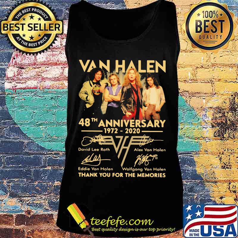Van halen 48th anniversary 1972 2020 thank you for the memories signatures s Tank top Van halen 48th anniversary 1972 2020 thank you for the memories signatures s Tank top