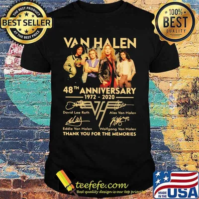 Van halen 48th anniversary 1972 2020 thank you for the memories signatures shirt