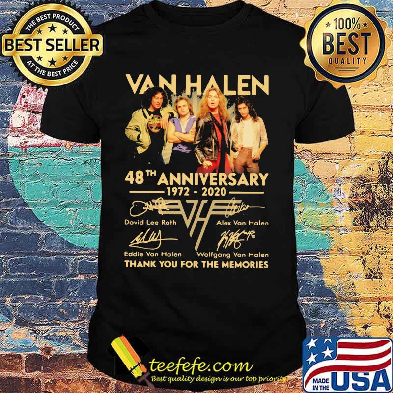 Van halen 48th anniversary 1972 2020 thank you for the memories signatures shirt Van halen 48th anniversary 1972 2020 thank you for the memories signatures shirt