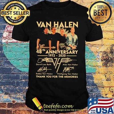 Van halen band 48th anniversary 1972 2020 thank you for the memories signatures shirt