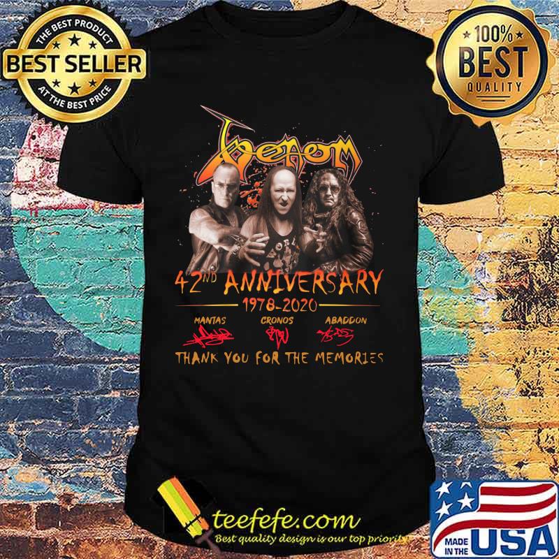 Venom band 42nd anniversary 1978 2020 thank you for the memories signatures shirt