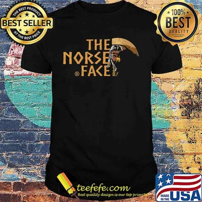 Vikings and raven the norse face logo shirt