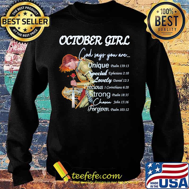 Vikings october girl god says you are unique special lovely precious strong chosen forgiven s Sweater Vikings october girl god says you are unique special lovely precious strong chosen forgiven s Sweater
