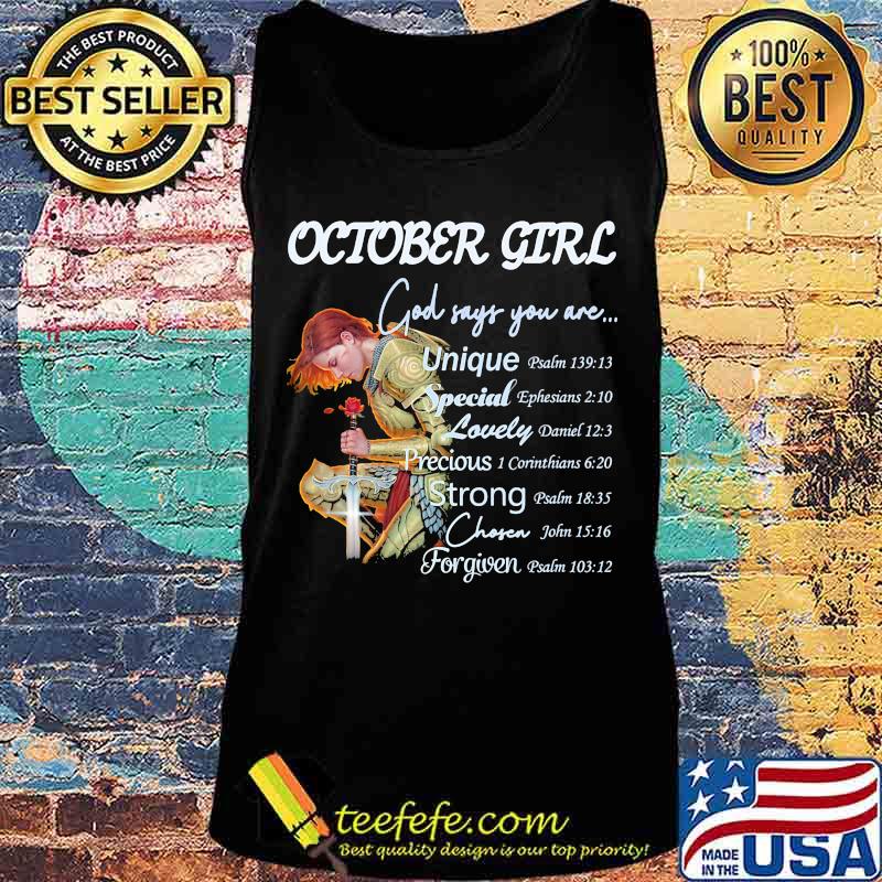 Vikings october girl god says you are unique special lovely precious strong chosen forgiven s Tank top Vikings october girl god says you are unique special lovely precious strong chosen forgiven s Tank top