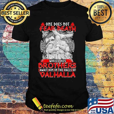 Vikings one does not fear death while his brothers await him in the halls of valhalla shirt