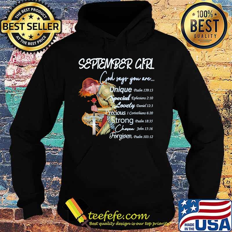 Vikings september girl god says you are unique special lovely precious strong chosen forgiven s Hoodie Vikings september girl god says you are unique special lovely precious strong chosen forgiven s Hoodie