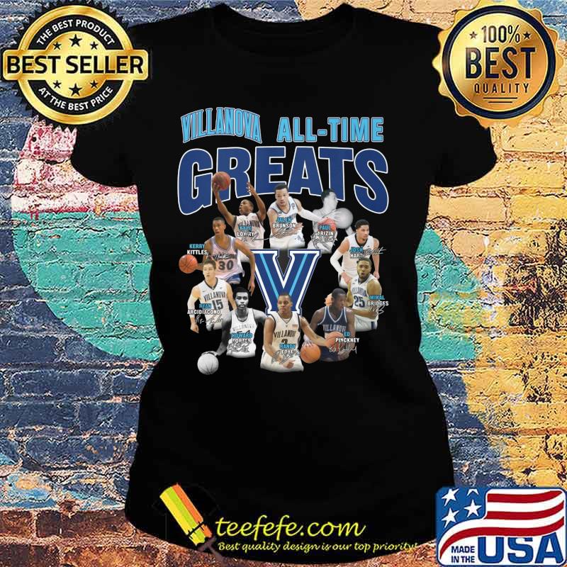 Villanova wildcats all time great signatures s Ladies tee Villanova wildcats all time great signatures s Ladies tee
