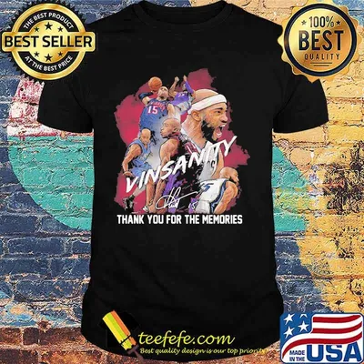 Vinsanity vince carter 15 thank you for the memories signature shirt