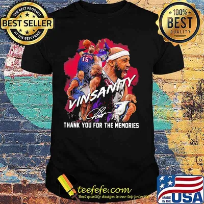 Vinsanity vince carter thank you for the memories signature shirt