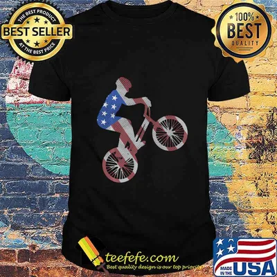 Vintage BMX Distressed USA Flag Patriotic Retro BMX rider shirt